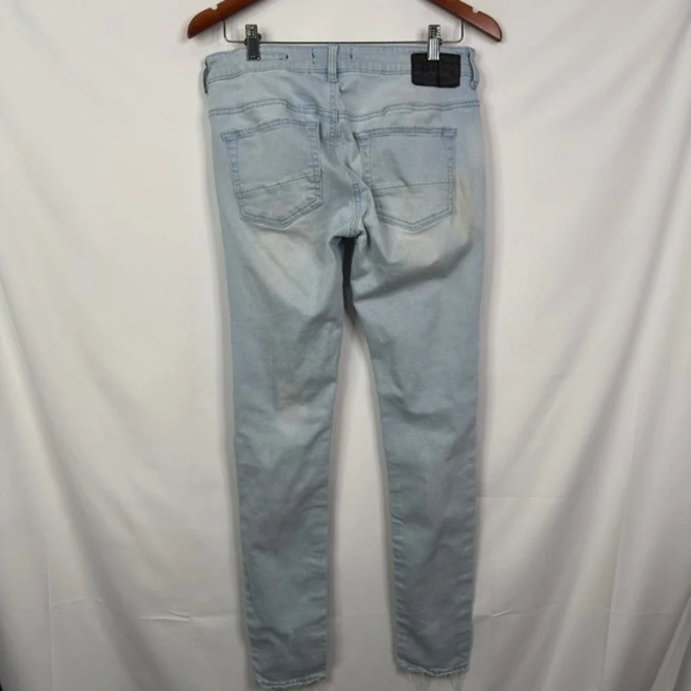Pacsun Mens‎ Stacked Skinny Light Wash Ripped Jeans Size 28x30 Active Stretch